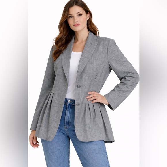 FARM Rio Gray Tailored Blazer – Oversized Two-Button Jacket - Picture 1 of 10